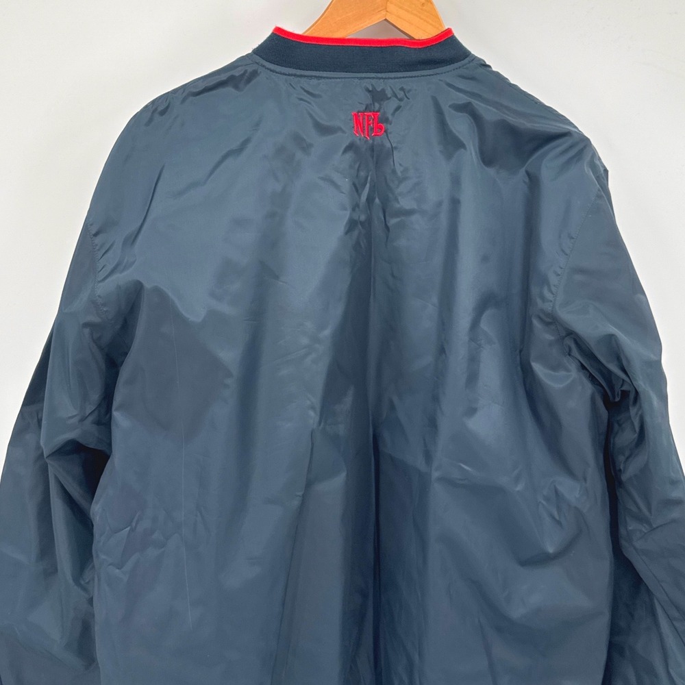 NFL Houston Texans Pullover Jacket Windbreaker Men's Medium Navy Blue Reversible - Picture 10 of 11